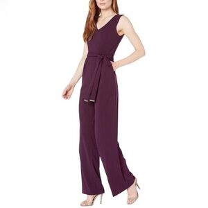 Tommy Hilfiger Sophisticated Purple Jumpsuit 
V-Neck  Wide-Leg Design Size 6